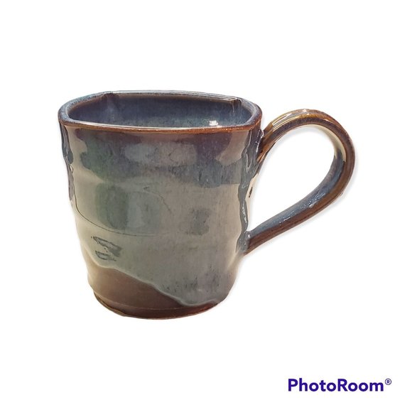 Lot of 2 Blue Denim Glaze Artist Coffee Mug Set, Signed DYW, NWOB - Picture 6 of 9